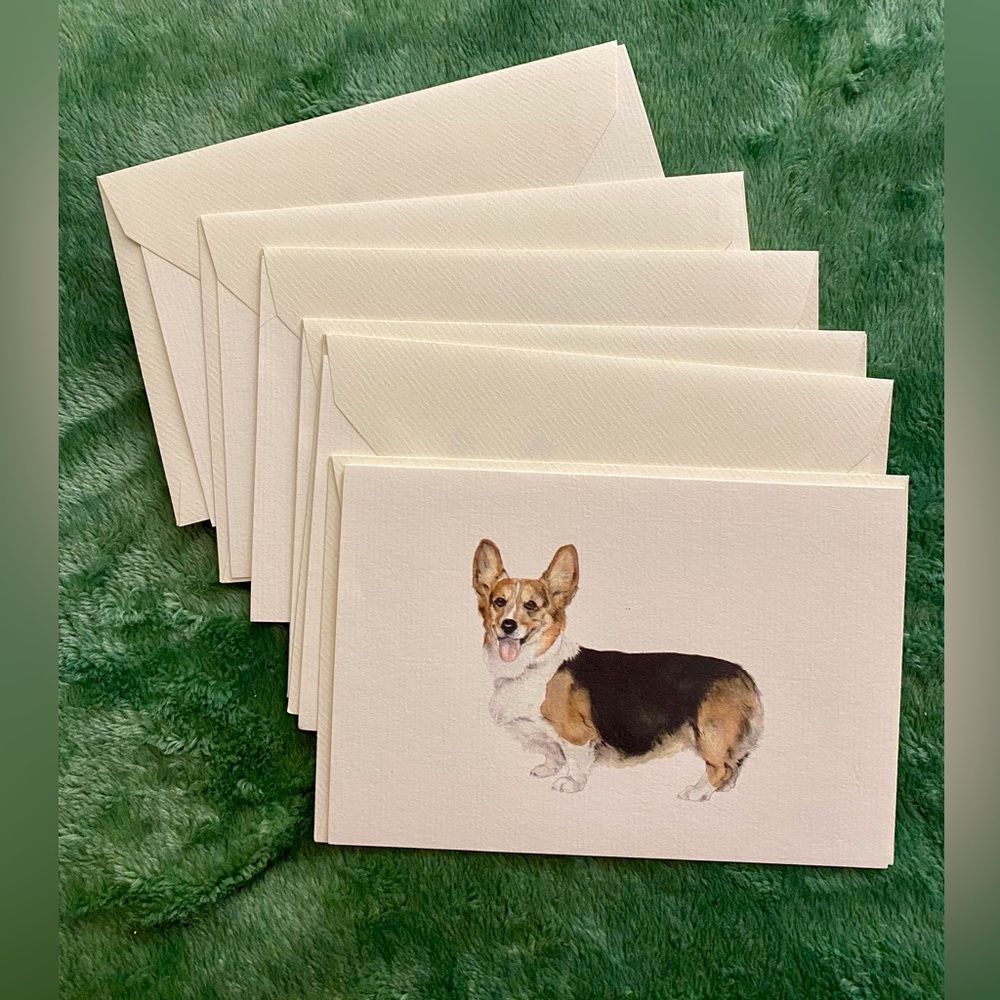 Six deluxe Corgi greeting cards